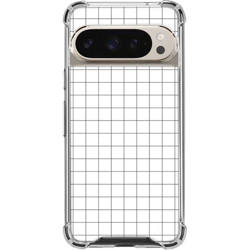 White Grid Pixel 9 Pro XL Clear Case